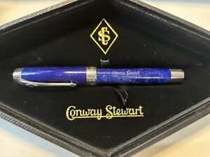 Conway Stewart Duro Blue Stardust & Sterling Silver Fountain Pen - 18kt Nib 2007