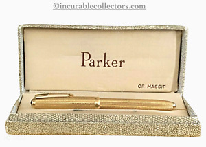 Parker 51 Solid 18 K Gold Fountain Pen Original Box 1970