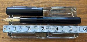 Antique 1905 Parker Lucky Curve Black Fountain Pen #28 Number 8 Nib Oversized