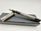 WATERMAN 452 HAND ENGRAVED STERLING OVERLAY FOUNTAIN PEN BHR #2 F 14K FLEX