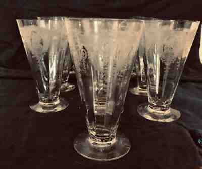 Rare Tiffin Franciscan  Isabella, set of 9 ea. Tea Glass 6