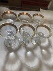 Set 6 Westchester Water Goblet Tiffin Franciscan Minton Rim Gold Embellishment