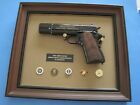 Vintage John Wayne Franklin Mint Armed Forces .45 Prop Gun W/ Display, COA