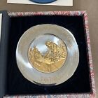 1976 STERLING Silver Franklin Mint Bicentennial  John Hancock Plate w/24KT GOLD.