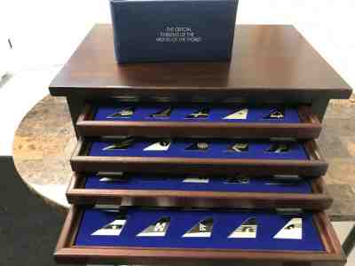 Franklin Mint Airlines of the World Tail Emblems in Sterling Silver COMPLETE SET