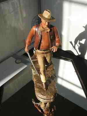 NEW FRANKLIN MINT JOHN WAYNE REAL BRAVO SCULPTURE  BOX & CERTIFICATE 