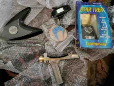 TOS STAR TREK PHASER Franklin Mint Pewter Phaser  + IPI communicator & stands