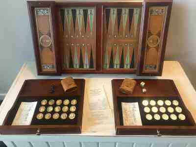 Jeu De Backgammon Franklin Mint Excalibur - Édition Limitée 1986 - Complet - Vintage