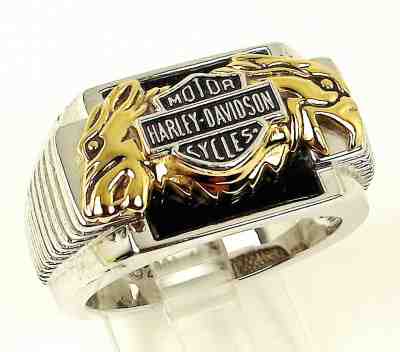 2001 Franklin Mint HARLEY DAVIDSON Sterling Silver Eagle Wolf BOLD SPIRIT Ring