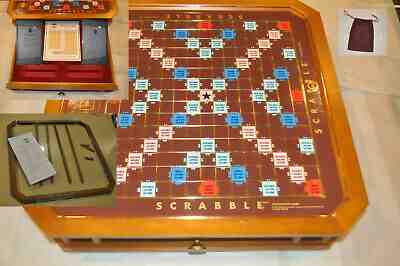 Franklin Mint Scrabble Board (Very Good) Only & Glass Cover (Repair) & Few Extra