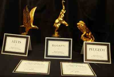 Nine - GOLDEN AGE OF MOTORING - HOOD ORNAMENTS - 22 KARAT GOLD ELECTROPLATED