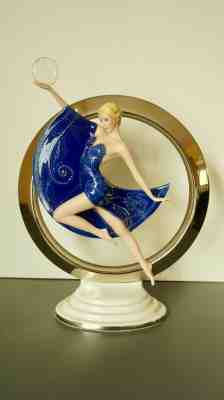 FRANKLIN MINT ART DECO 24 KARAT GOLD PORCELAIN FIGURINE ECLIPSE
