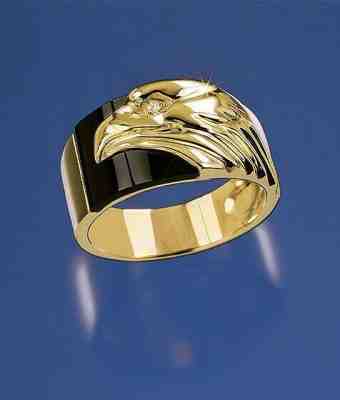 FRANKLIN MINT American Classic Gold Eagle Men's Ring, Size 12