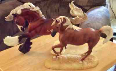 Breyer Traditional Size RARE Gypsy Vanner And Franklin Mint Flicka. Wow!