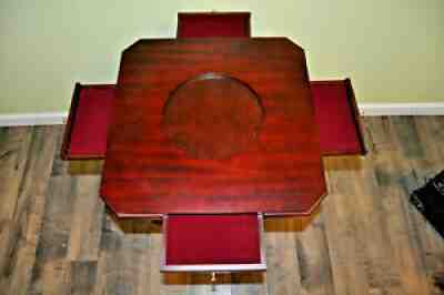 Franklin Mint Scrabble Base w/ 4 Pull Out Boards / Drawers and Glass Cover