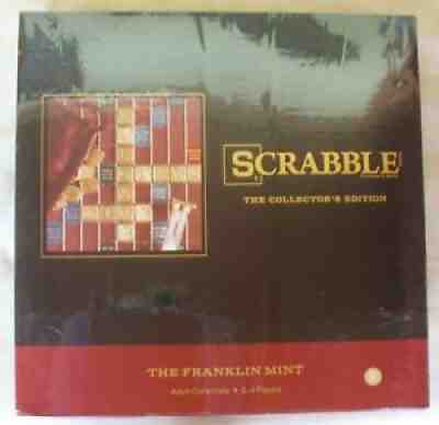 FRANKLIN MINT SCRABBLE Board Game COLLECTORS EDTION Gold Pieces NEW NIB