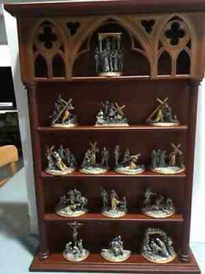 The Franklin Mint 14 Stations Of The Cross Pewter/22kt Gold statues Collection