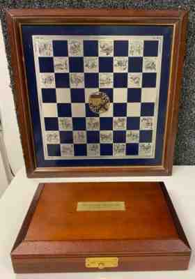 Franklin Mint Civil War Checkers Complete Set Original Box With Board