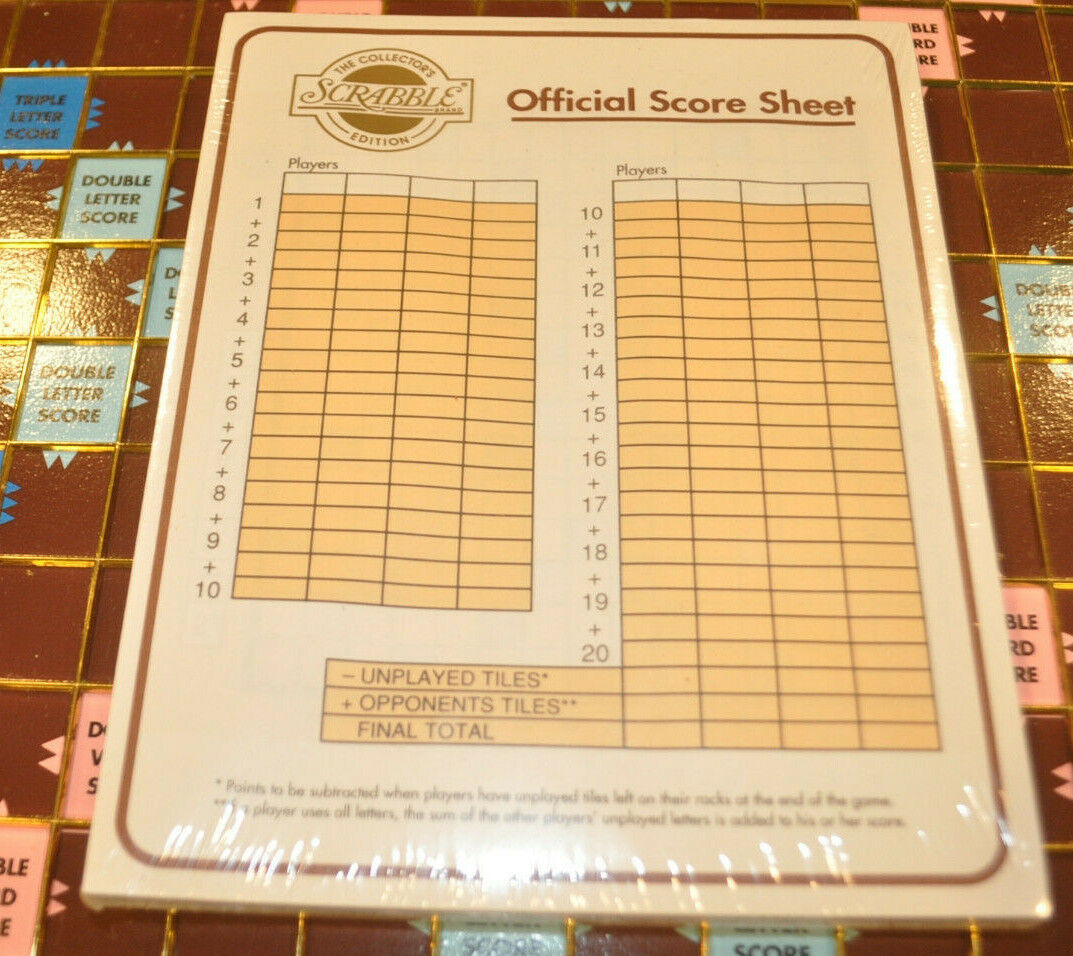 Rare Franklin Mint Scrabble Sealed Pack of Original Scoresheets Only Replacement