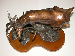 DEER MAJSETIC 10-POINT BUCK DEER FRANKLIN MINT LE 723/2500 BY DENNIS JONES