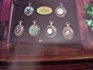 Franklin Mint The   Bald Eagle Pocket Watch W/POUCH CHANE AND DISPLAY