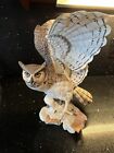 FRANKLIN MINT/PORCELAIN THE GREAT HORNED OWL GEORGE MCMONIGLE SCULPTURE ~ 1988