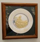 STERLING SILVER BICENTENNIAL PLATE ~Thomas Jefferson ~Franklin Mint 1973 ~FRAMED