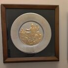 STERLING SILVER BICENTENNIAL PLATE ~John Adams ~Franklin Mint ~1974 ~FRAMED