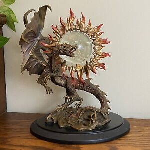 Dragon of Triumph Crystal Ball Bronze - Artist  Jullie Bell - Franklin Mint