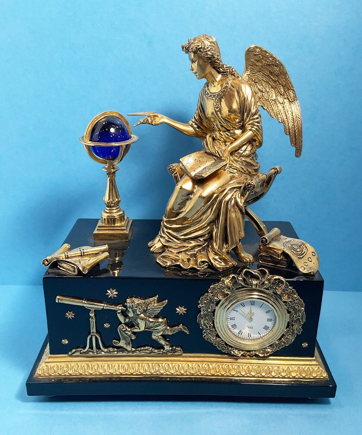 Victoria & Albert Museum ~ ANGEL OF THE NEW AGE CLOCK ~ Heirloom ~ Franklin Mint