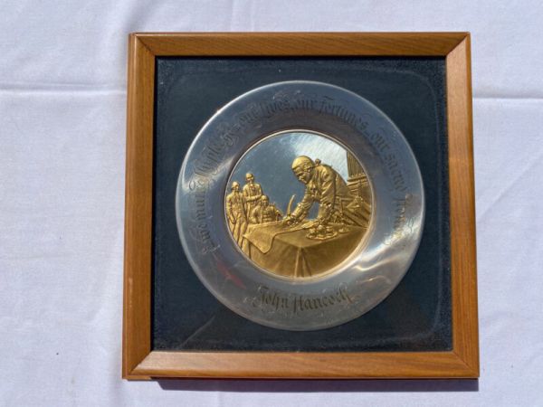 John Hancock Bicentennial Sterling Silver Plate w/24K Gold