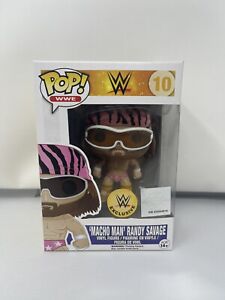 Macho Man Randy Savage 10 Pink Trunks WWE Exclusive Funko Pop W/ Armor Case RARE