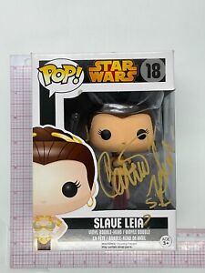 FUNKO POP!  SLAVE LEIA #18 SIGNED BY CARRIE FISHER - STAR WARS - PRINCESS LEIA