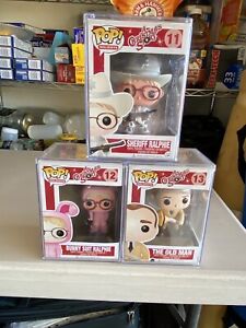 Funko POP! Christmas Story Set Of 3 NM Sheriff Ralphie Bunny Ralphie & Old Man