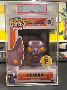 Funko Pop! Dragon Ball Z Beerus #120 Metallic SDCC 2016 PSA Grade. 8.5 NM-MT+