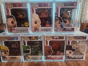 Seven signed Funko POPs see description for more info. NBA. WWE. POWER RANGERS.