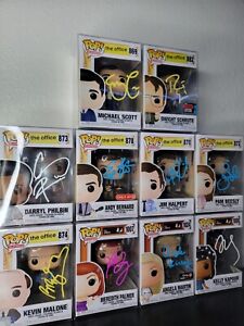 Funko Pop Lot of 10 The Office All Signed By Actors Jim+Michael Read Description