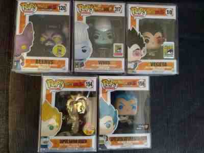 Funko Pop Dragonball z super metallic lot Beerus Whis Vegeta exclusives