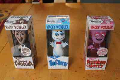 3 Funko Monster Cereal Wacky Wobblers: Booberry Frankenberry Count Chocula