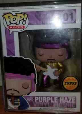 Funko Pop! ROCKS Metallic Jimi Hendrix Purple Haze CHASE 01 ~Rare Grail~ see pic