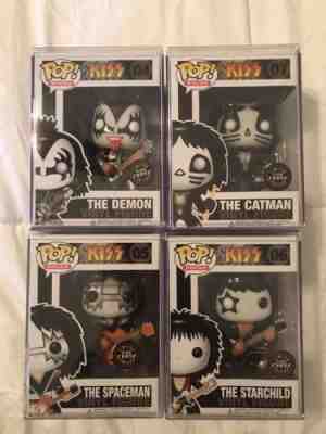 Funko pop -  Kiss LOT Chase GITD  ( RED LIP DEMON!!) SUPER RARE