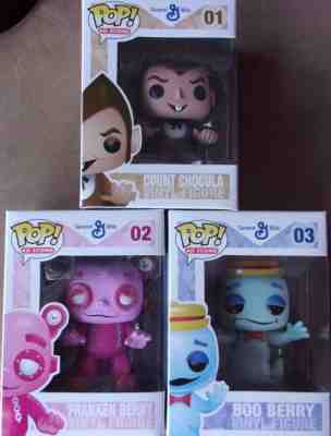 Funko Pop! Ad Icons, Count Chocula, Franken Berry & Boo Berry, rare, retired...