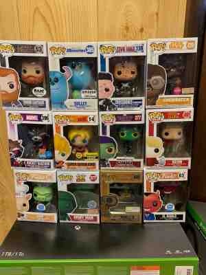 Funko Pop! Lot of 12 Sam, EL Diablo, Goku, Sulley, Army Man, Wall-e, Tormund