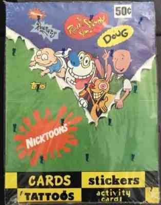 1993 Topps Nicktoons Ren & Stimpy Rugrats Doug 36 pks FACTORY-SEALED BOX & Bonus