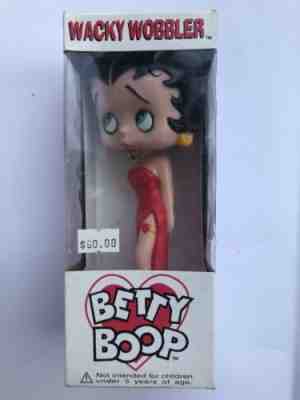 1999 WACKY WOBBLER BOBBLEHEAD FUNKO Betty Boop Red Dress NIB