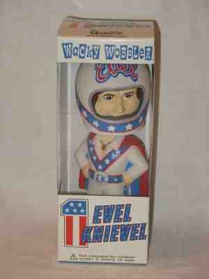 NEW NIB EVEL KNIEVEL WACKY WOBBLER FUNKO BOBBLE HEAD 2001 W/ BOX