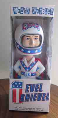 2001 Evel Knievel Funko Wacky Wobbler Bobblehead Stunt Cycle Figure NIB IKER