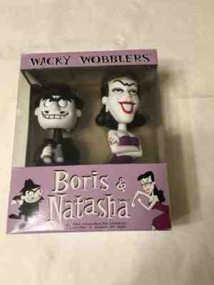 Wacky Wobbler Bobble Head Funko Boris And Natasha 2003 -Rocky And Bullwinkle