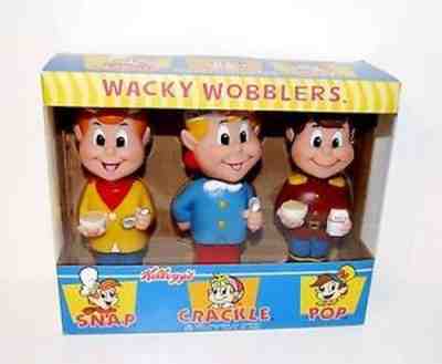 Snap Crackle Pop Rice Krispies Wacky Wobblers Bobblehead NIB FUNKO Cereal 