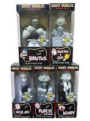 San Diego Comic Con Exclusive  Black & White Popeye Wacky Wobbler Set - Brutus 